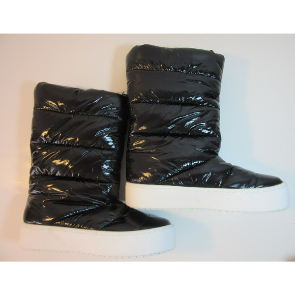 JEFFREY CAMPBELL Black Mid-Calf Snowed Synthetic Size 8.5 Snow Boots - Picture 2 of 6